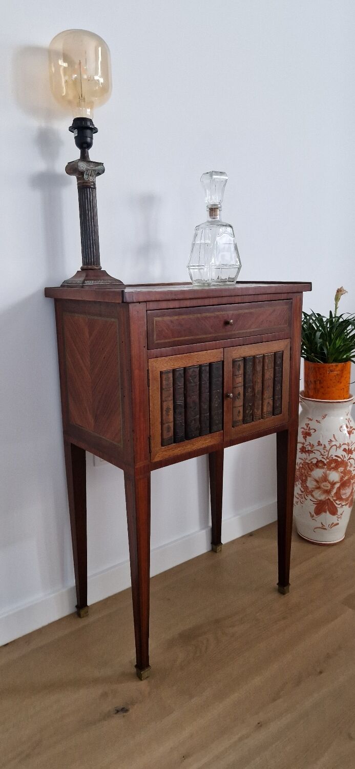 Directory style marquetry side table