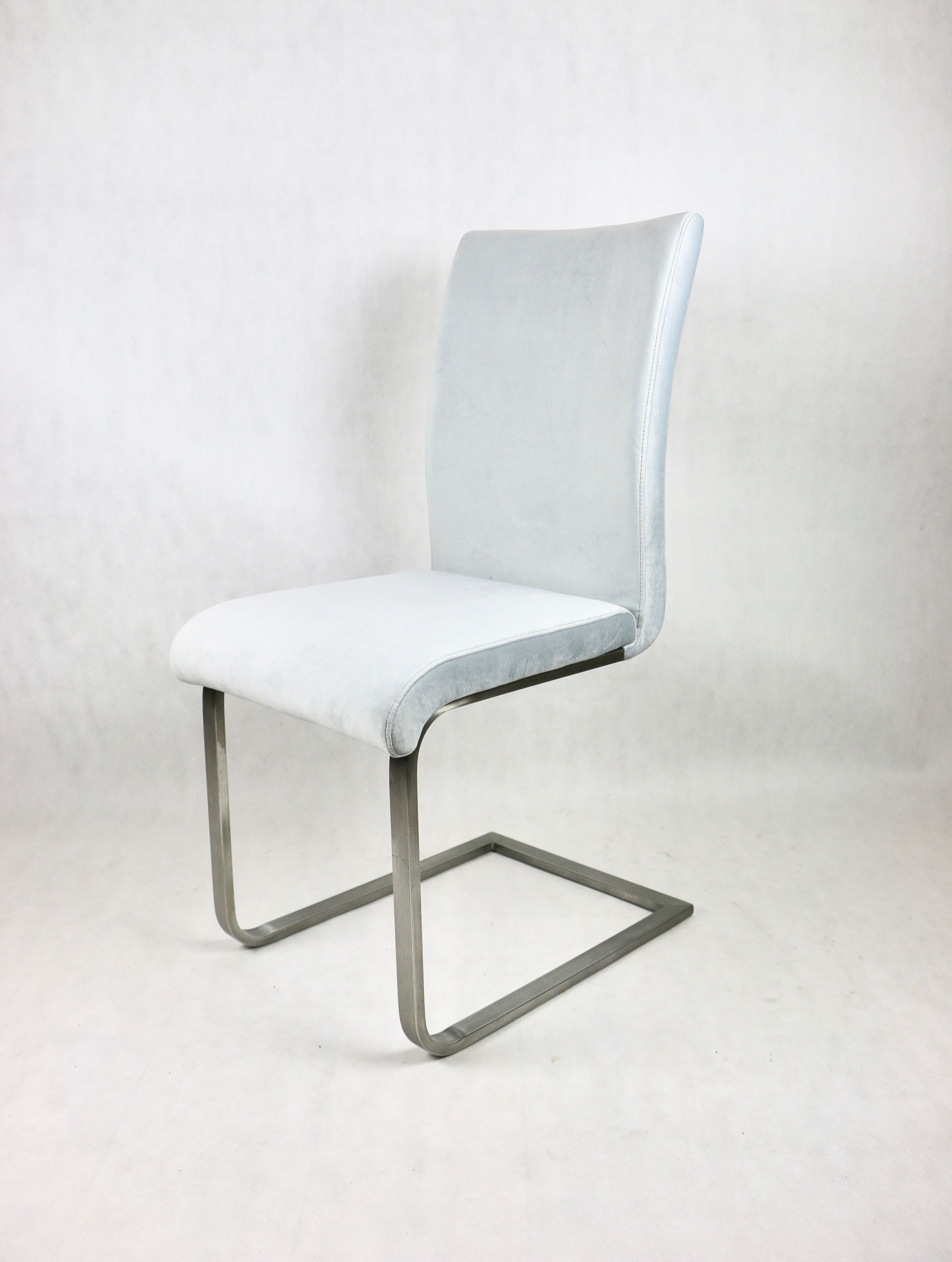 Grey Chairs on aluminium legs fully restored, Set of 4