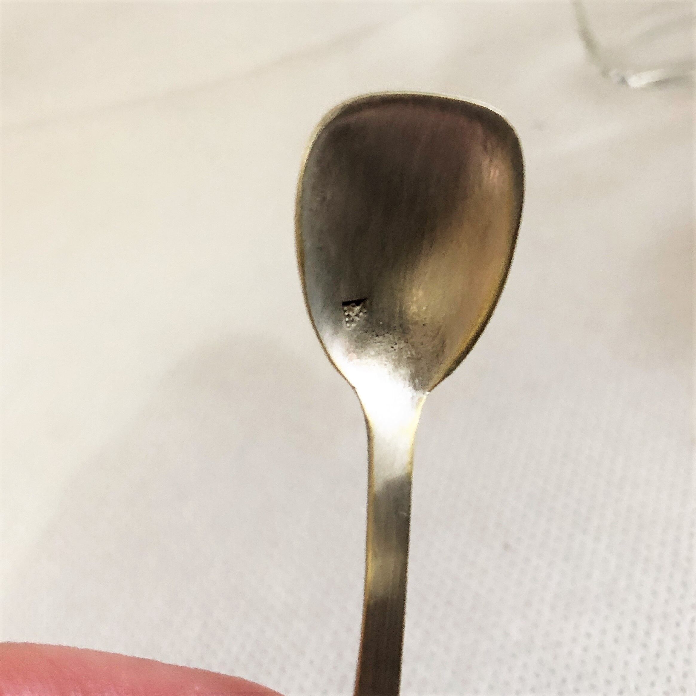 Silver metal salter and glass with salt shovel