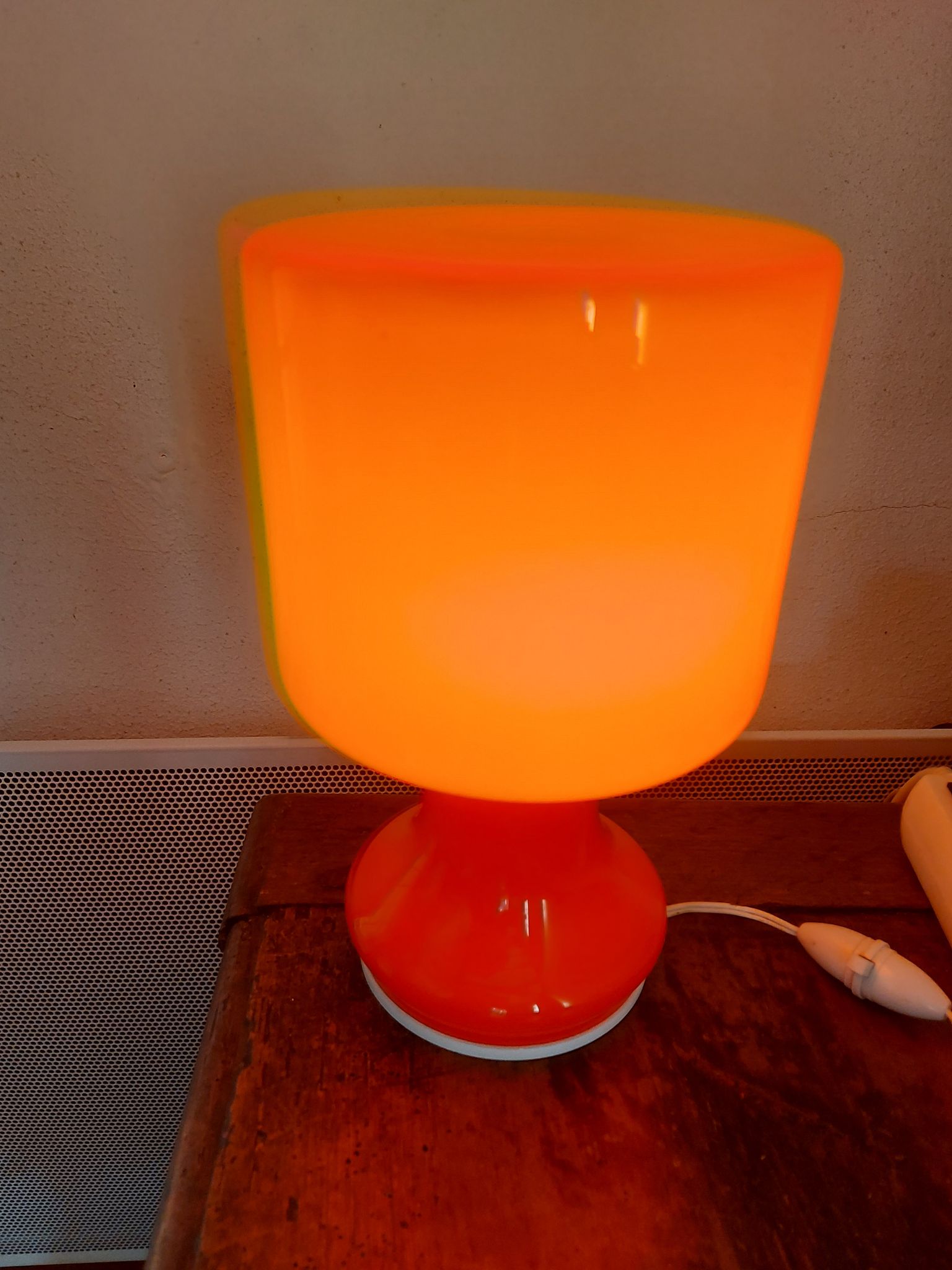 Vintage red opaline lamp from the 70'S