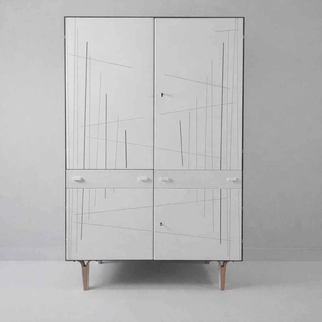 Vintage wardrobe in ash by Francisek Mezulanik, 1970.