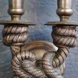 Set of 4 wall ropes tied in bronze silver 1940