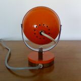 Orange and chrome eyeball table lamp