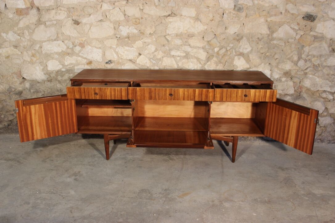 Teak and zebrano sideboard