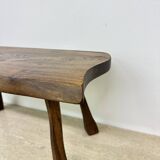 Brutalist solid wooden side table , 1970’s