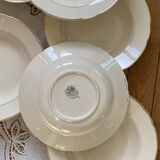 Set of 6 deep plates in old earthenware, cream and gilding, Villeroy and Boch ACC-7147