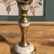 Brass and mother-of-pearl candle holder