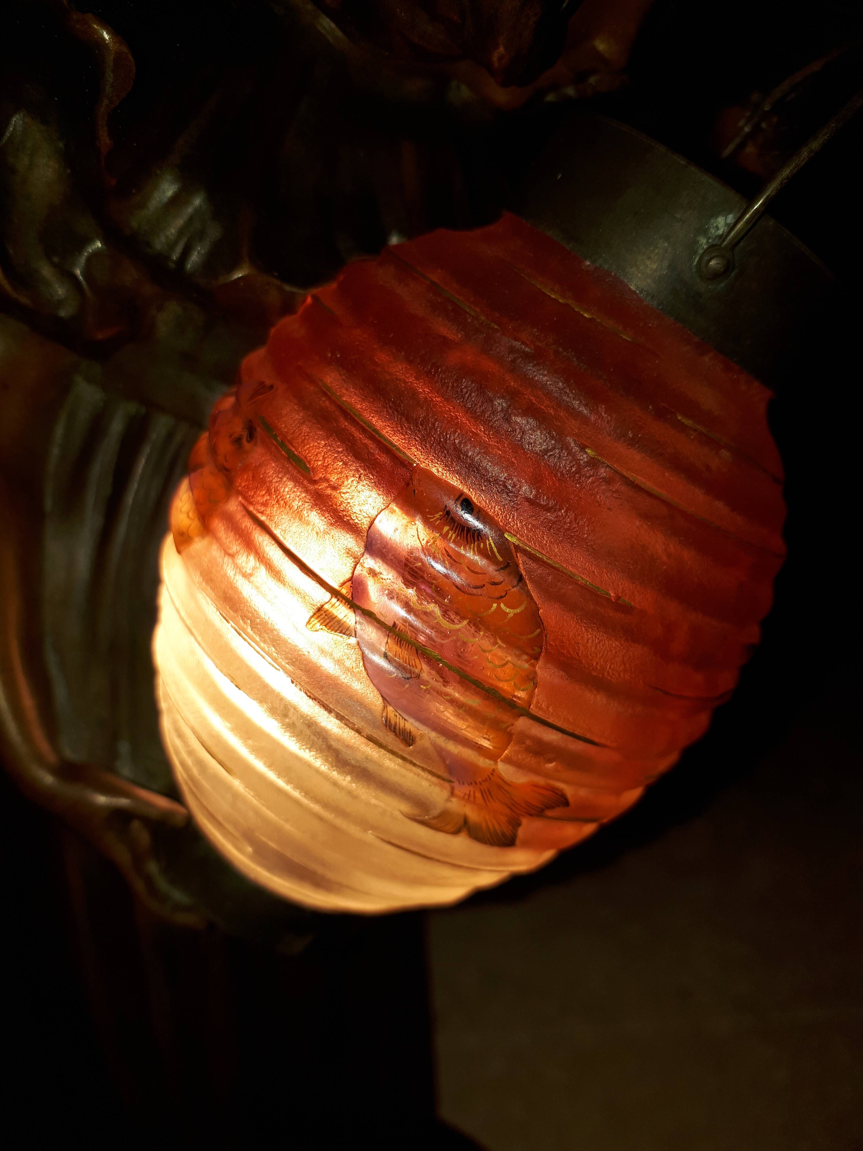 Art nouveau bronze lamp, by léo laporte blairsy et daum