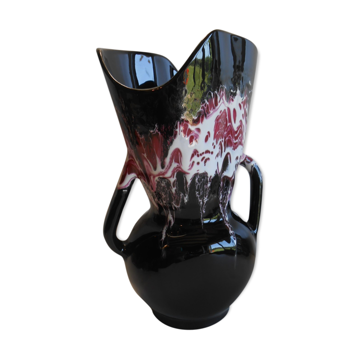 Vase Vallauris design vintage polychrome