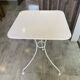 White square bistro table for bar café terrace garden metal 1950 white