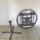 Round table rosewood formica with chairs 70s