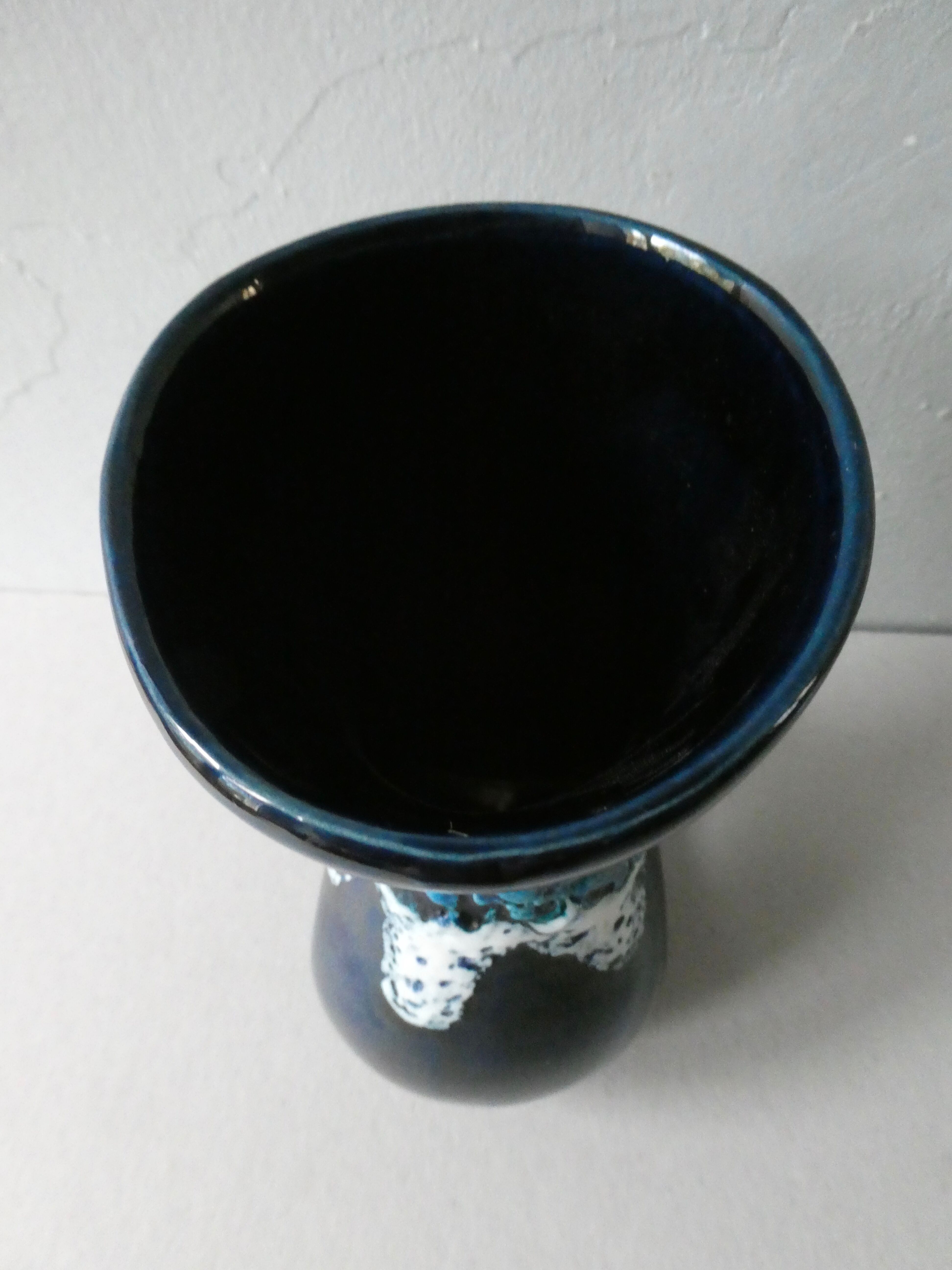 Ceramic vase fat lava, 60s