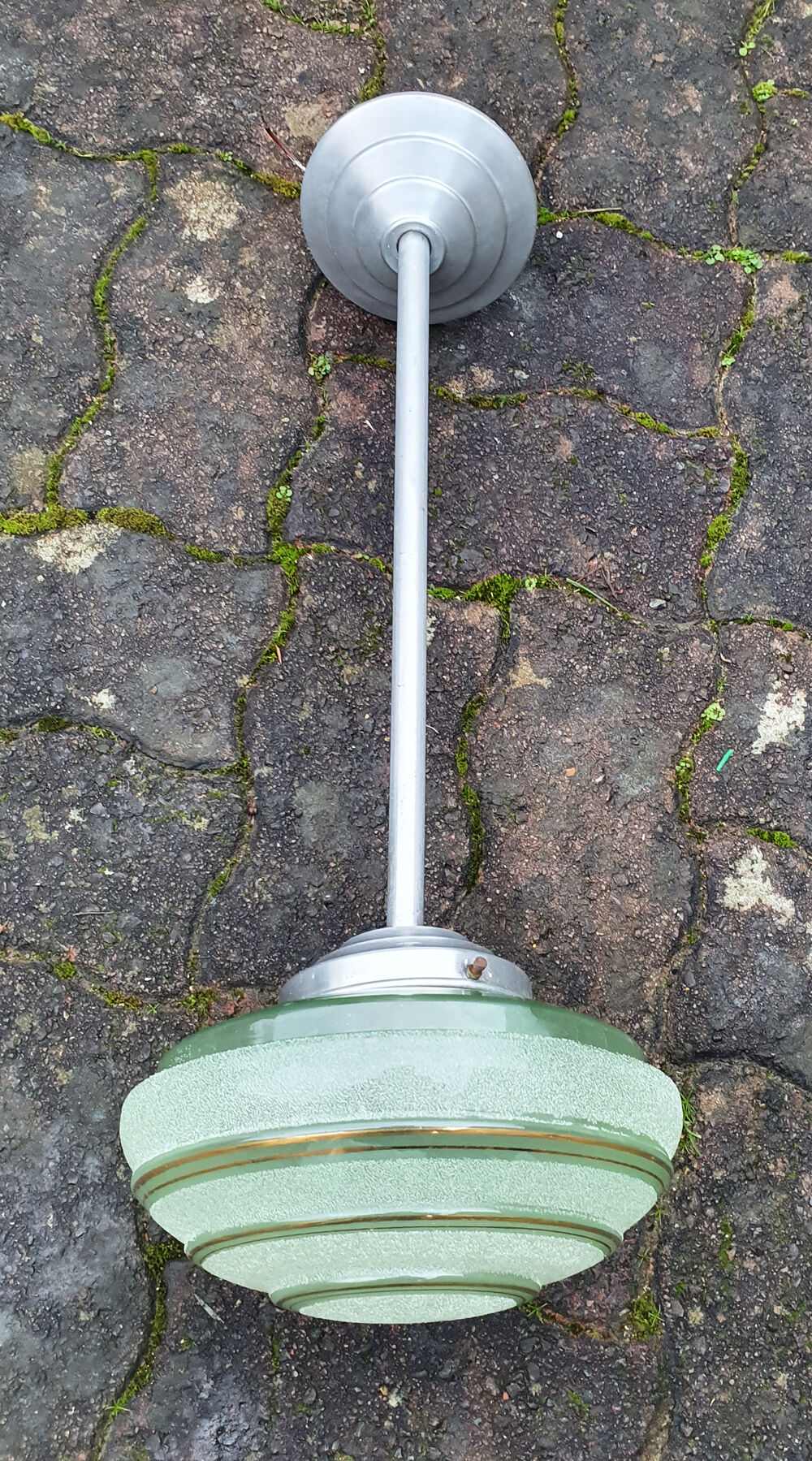 Suspension one arm, aluminum and opaline, 50s