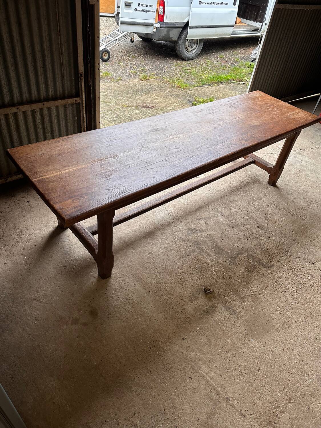 Large oak farm table