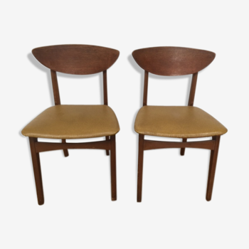 Paire de chaises scandinaves bois