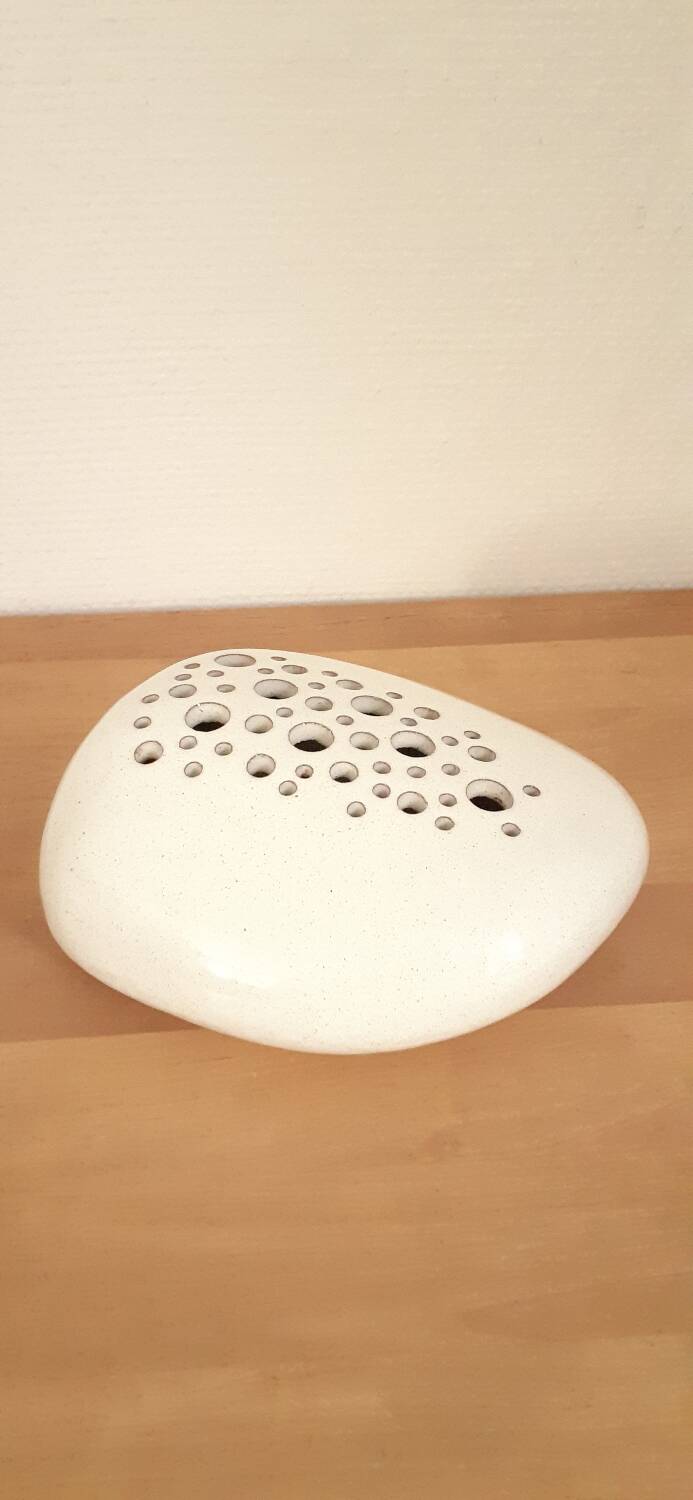 Pebble ceramic flower pick Jean Fradin 70's