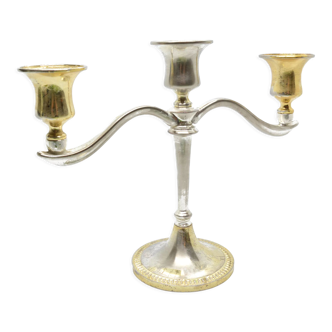 Three-branched plated candlestick, France of the south of the 20th century