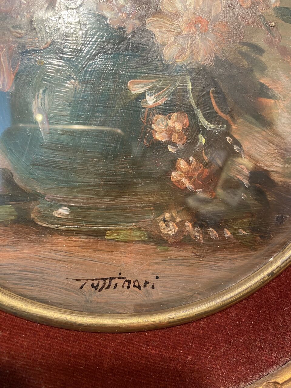 Old painting, still life with wild flowers signed XX century