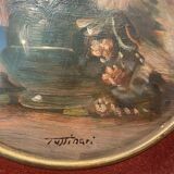 Old painting, still life with wild flowers signed XX century