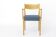 Vintage German Armchair 1960s, Mid Century Beechwood Chair with Blue Uph.