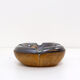 Longchamp mid-century ashtray in glazed ceramic and leather - France 1950s