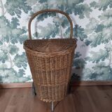 Wicker wheeled trolley