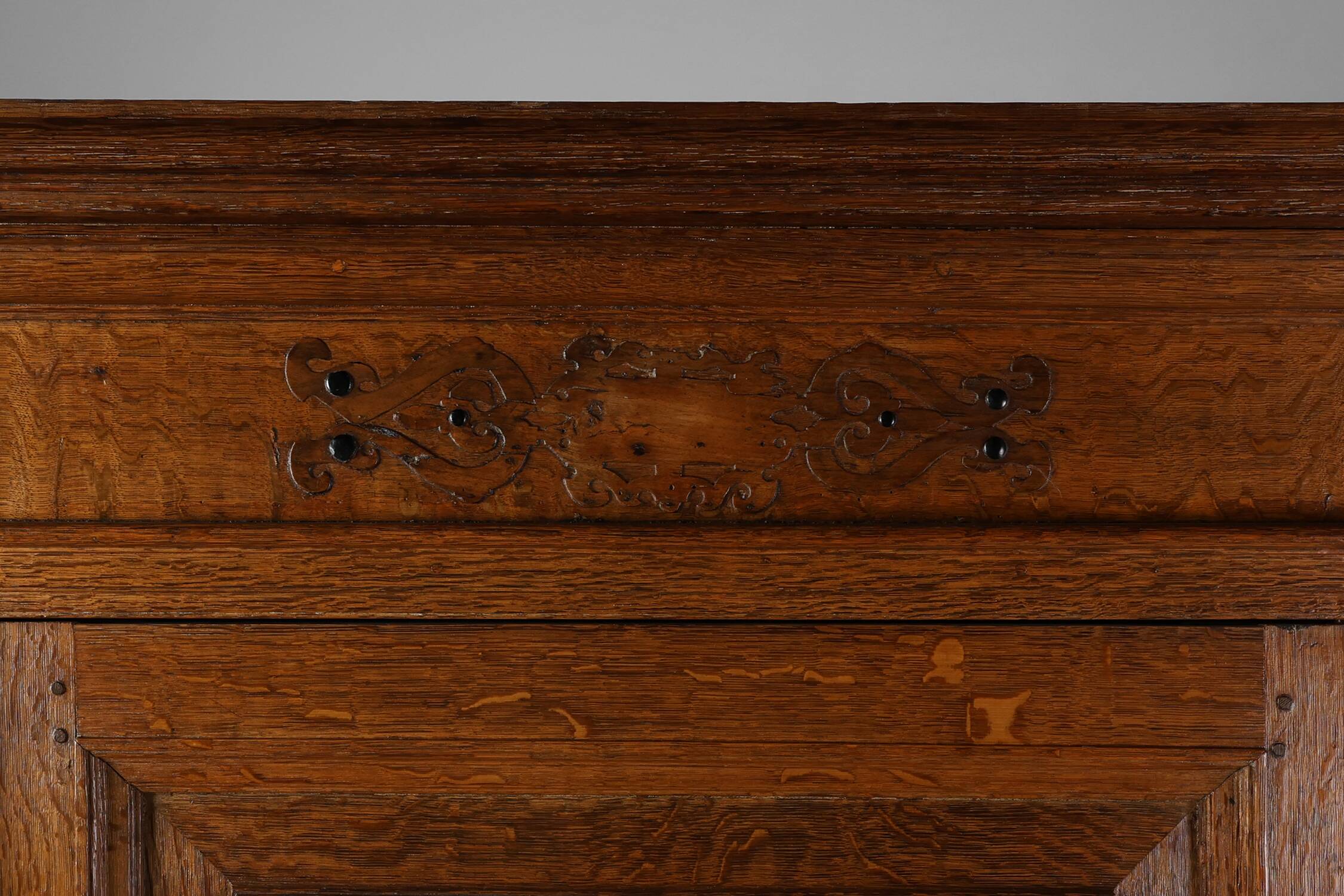 17th Century Belgian Renaissance Oak Cabinet with Concealed Lock