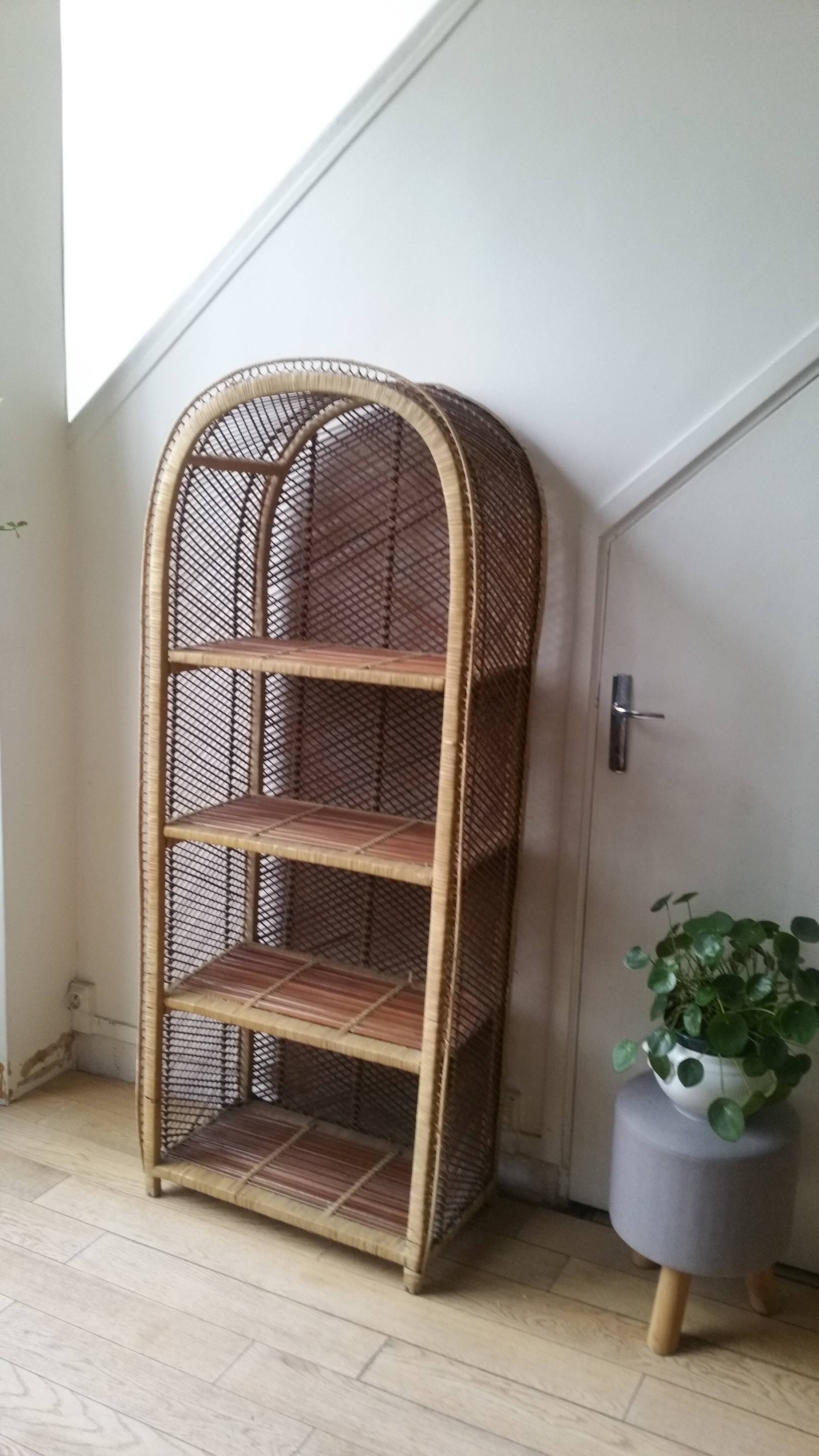 Rattan bookcase
