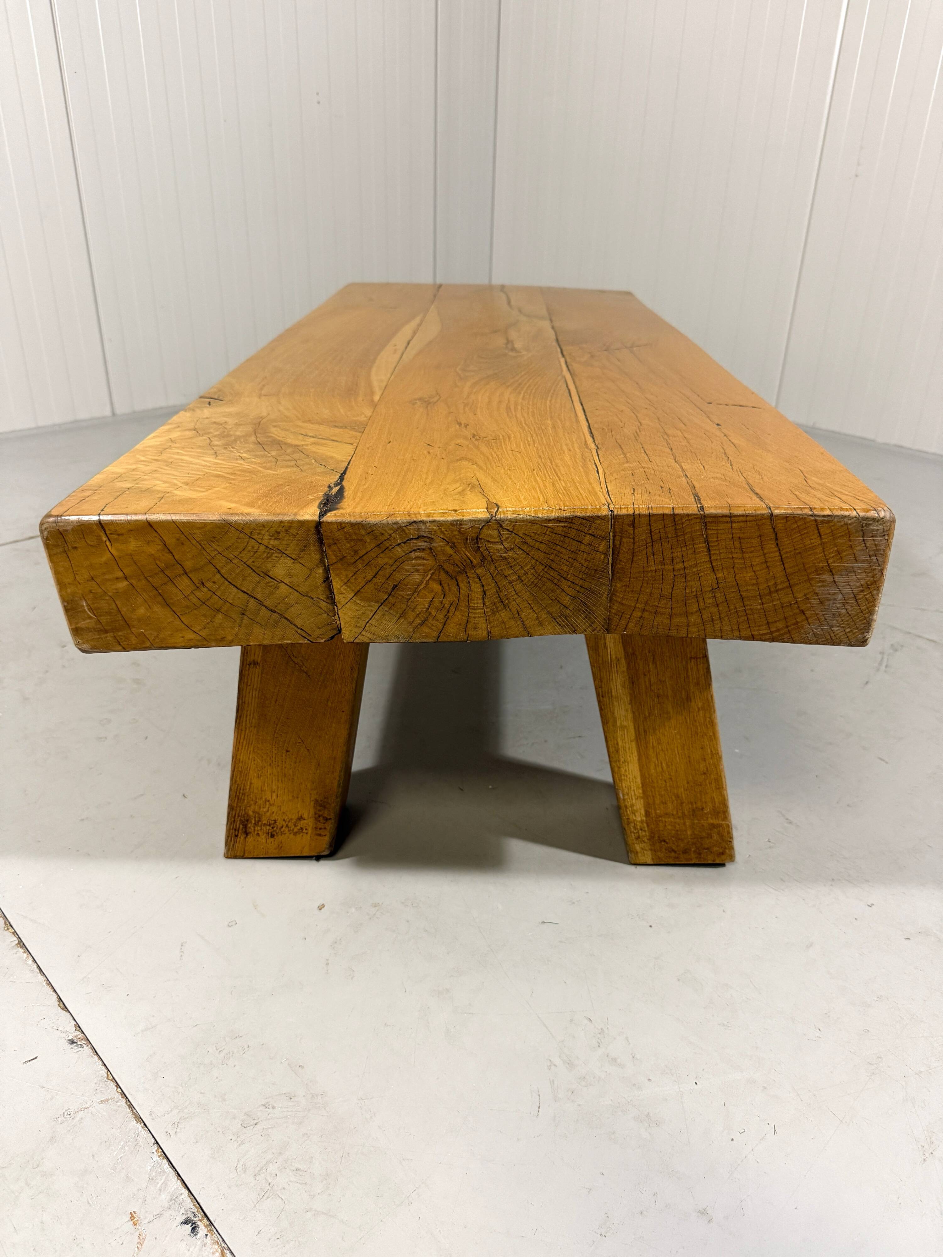 Brutalist sturdy hardwood coffee table 1960’s