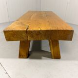 Brutalist sturdy hardwood coffee table 1960’s