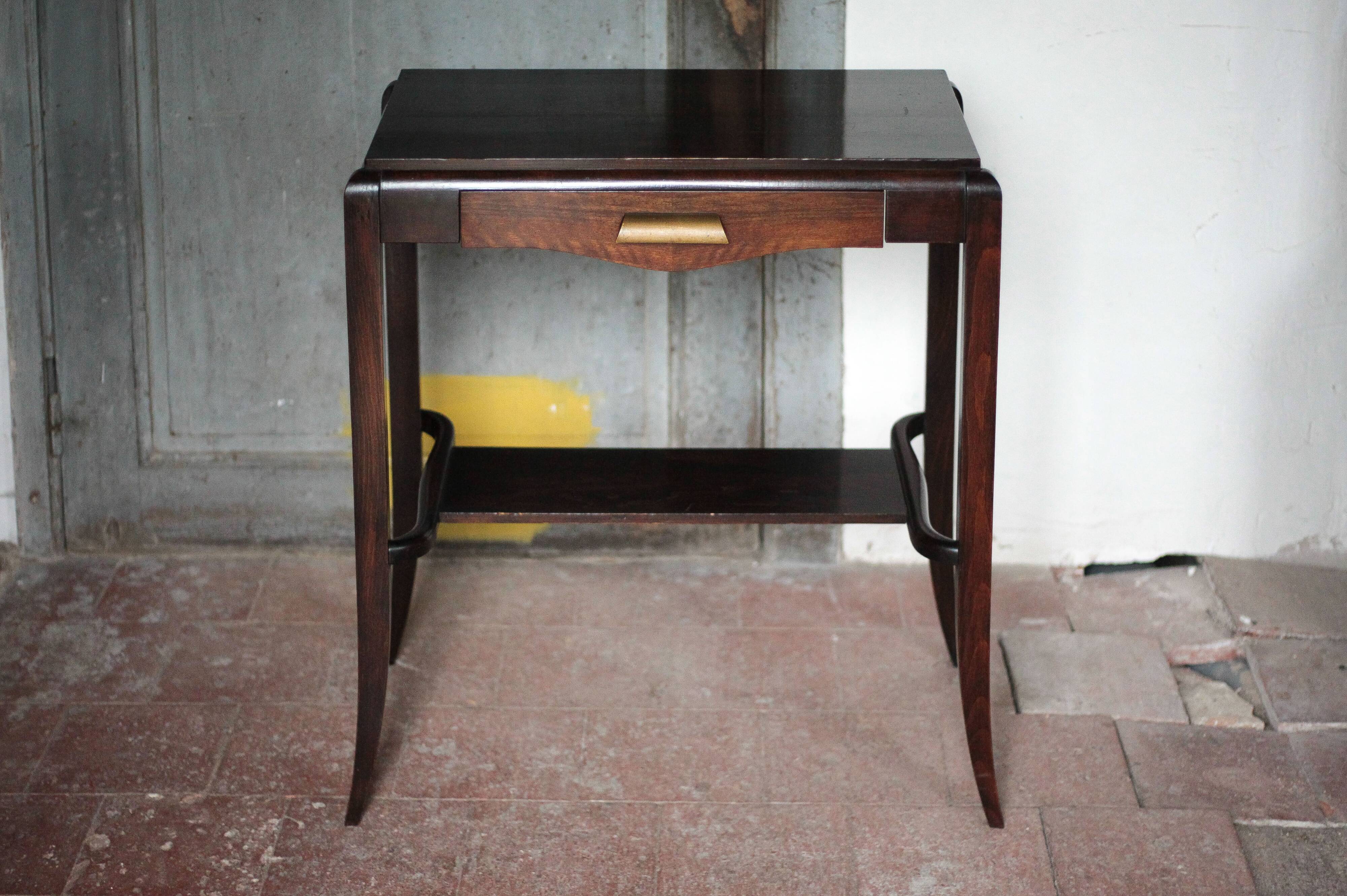 Table vintage, table bois avec 1 tiroir, console art déco, table d'appoint