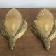 Pair of Art Deco wall lights in brass and moulded glass.
