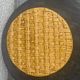 Flat round tray in slip with braided pattern signed FPP Vallauris J19 France vintage