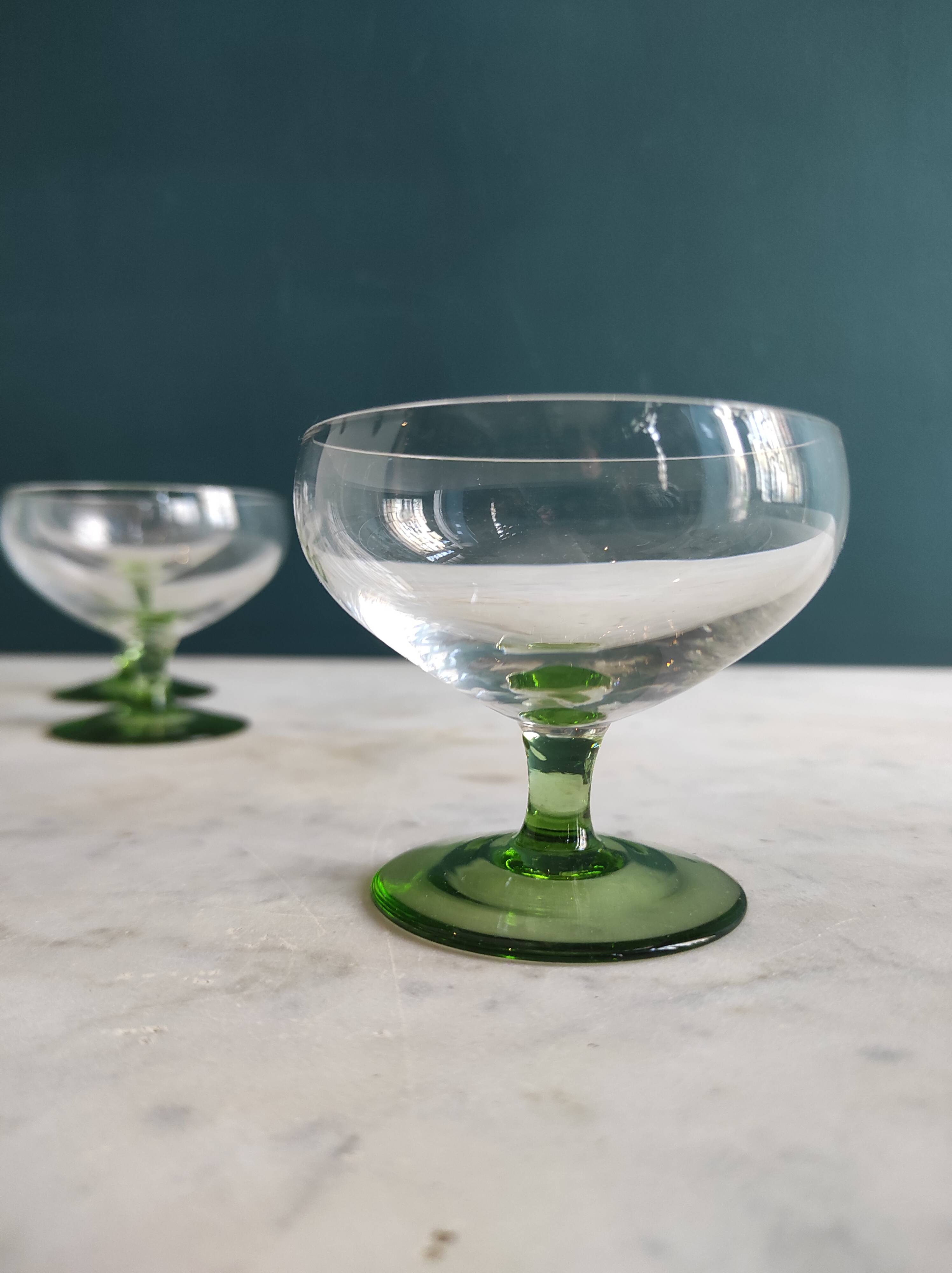 Set of four vintage French glasses for liquor