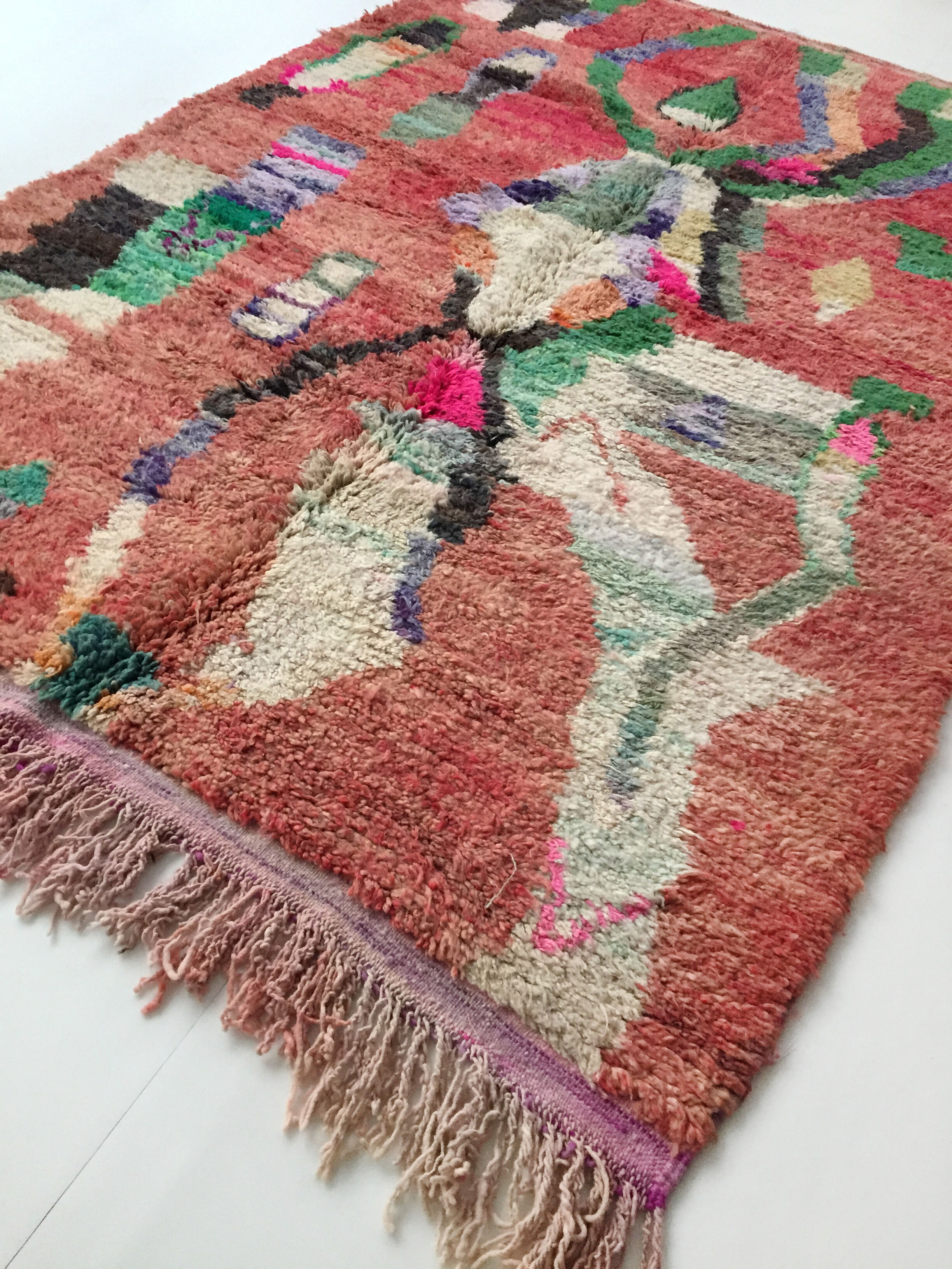 Moroccan Berber carpet Boujaad with colorful patterns 243x163cm