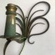 Pair of wall lights in patinated green painted iron, 1950s