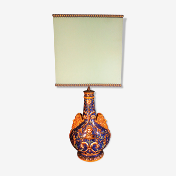 Lampe céramique Gien XIXème siècle