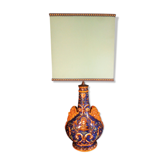 Lampe céramique Gien XIXème siècle