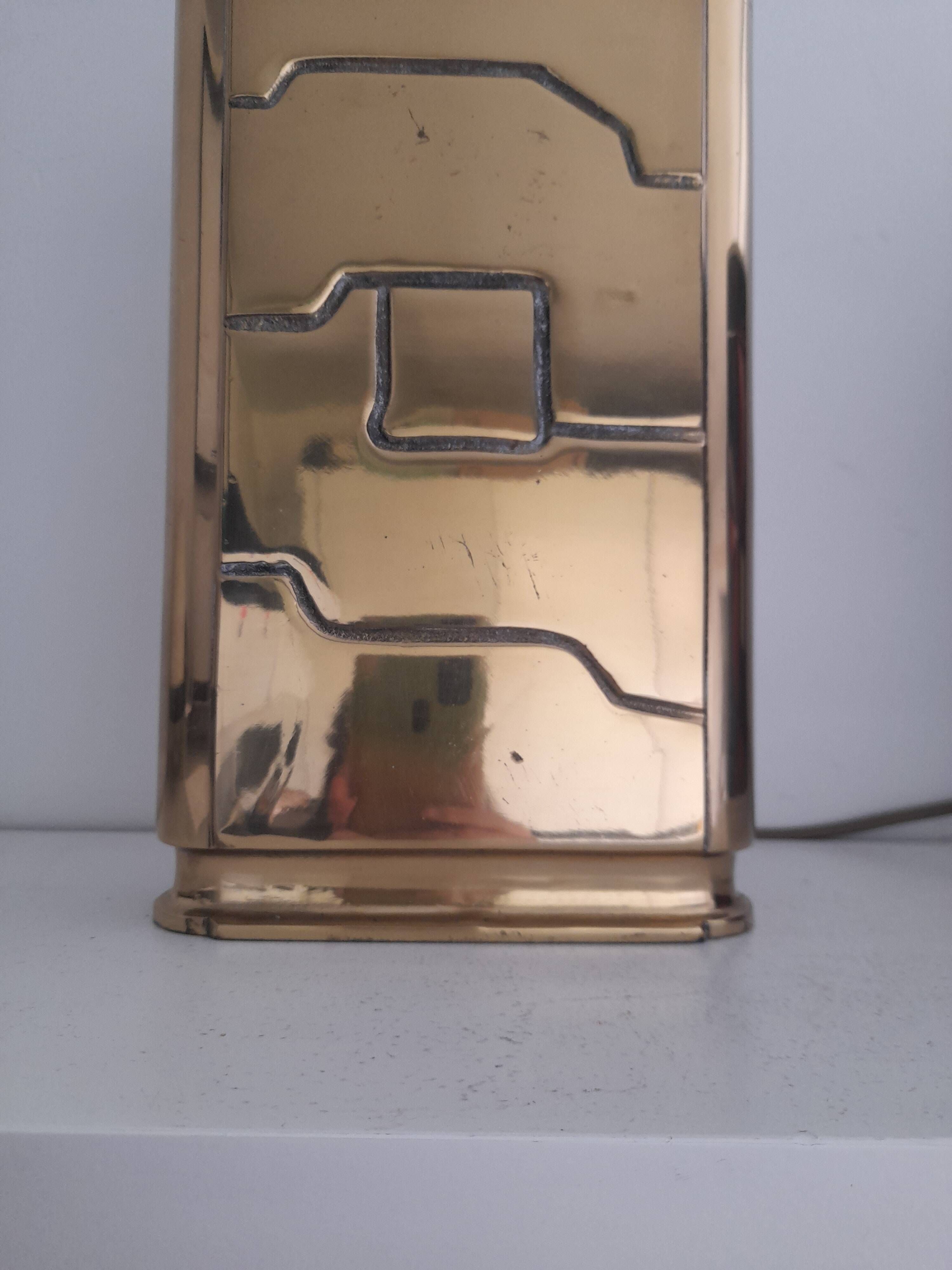 Brutalist brass lamp base Regina made in Italy.