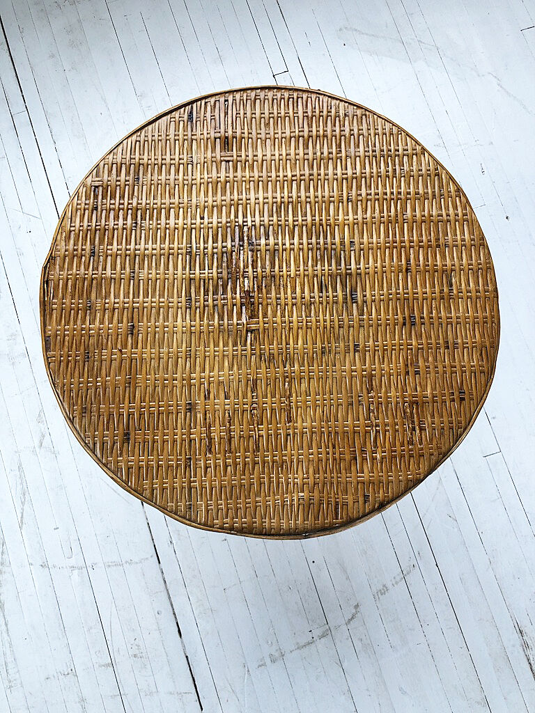 Wicker and metal coffee table