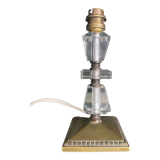Lampe art déco verre et bronze