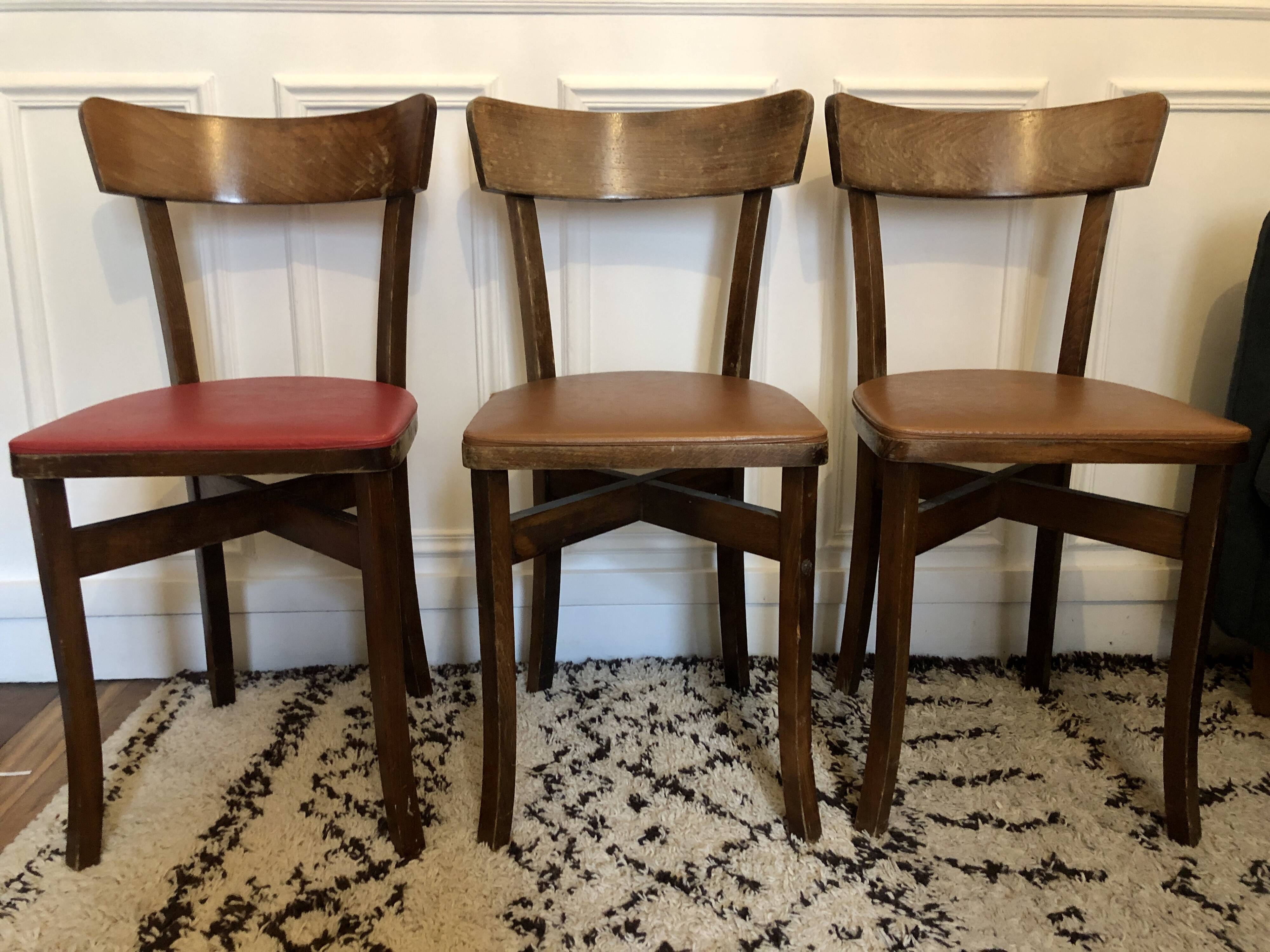 Set of 3 vintage bistro chairs