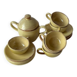 Ceramic cups, saucers and sugar bowl, Salernes, Var, 1960