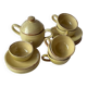 Ceramic cups, saucers and sugar bowl, Salernes, Var, 1960