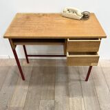 Wooden desk metal feet