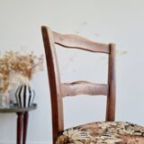 Antique wooden bistro chairs - floral seat