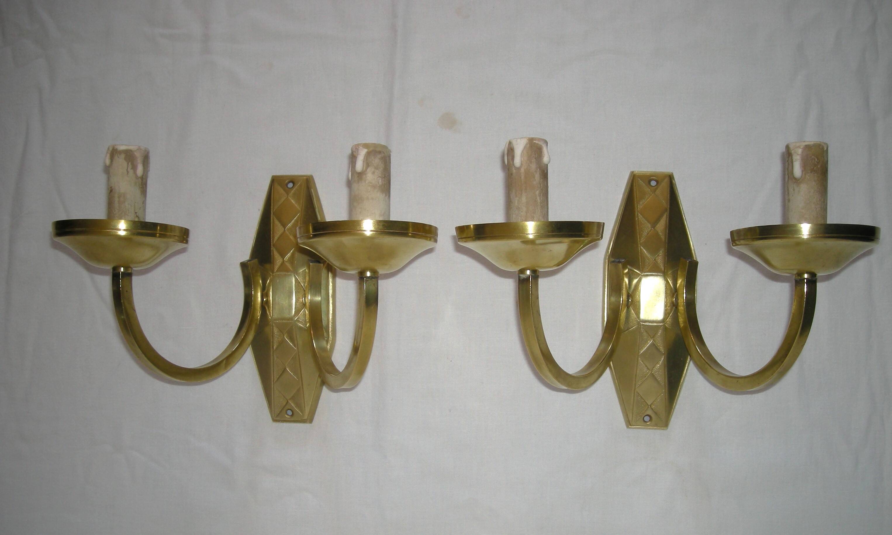 Pair of 1930s wall lights - art deco