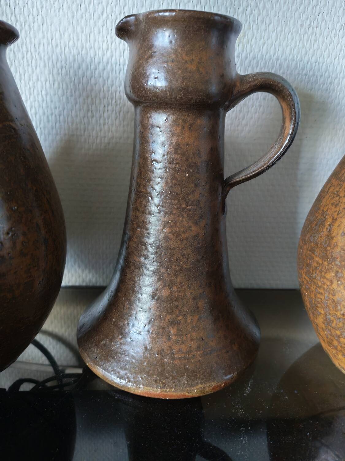 Collection de trois vases en grès  Rudi Stahl Studio Pottery 1970