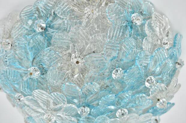 Small Barovier Toso Murano glass ceiling light, 1950s