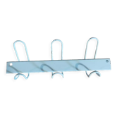 School coat rack with 3 hooks patinated metal